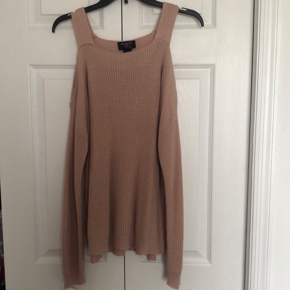 Pink off the shoulder sweater